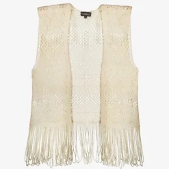TwoDay Gebreide dames gilet beige Discount