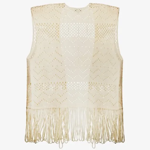 TwoDay Gebreide dames gilet beige Discount