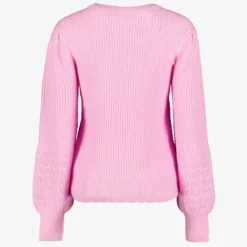TwoDay Gebreide dames trui met ballonmouwen roze Discount