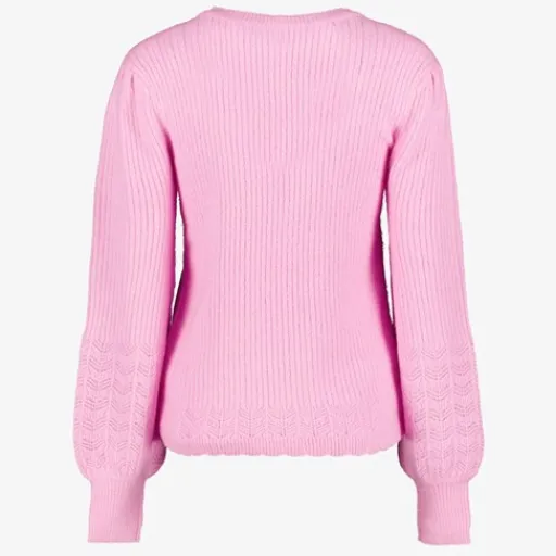 TwoDay Gebreide dames trui met ballonmouwen roze Discount