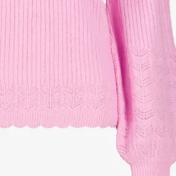 TwoDay Gebreide dames trui met ballonmouwen roze Discount