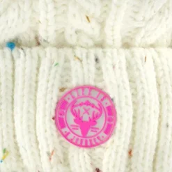 Scapino Gebreide meisjes muts met pompon wit Outlet