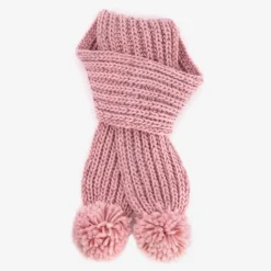 Scapino Gebreide meisjes sjaal met pompons roze Hot