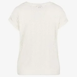 TwoDay Geknoopt dames T-shirt broderie wit Discount