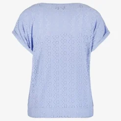 TwoDay Geknoopt dames T-shirt broderie blauw Hot