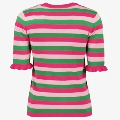 TwoDay Gestreept dames trui roze groen