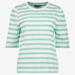 TwoDay Gestreept dames T-shirt met glitters beige Sale