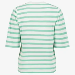 TwoDay Gestreept dames T-shirt met glitters beige Sale