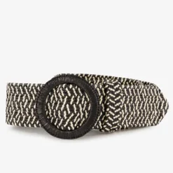 Scapino Gevlochten dames riem zwart beige Outlet