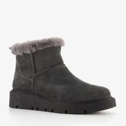 Hush Puppies Gevoerde boots met imitatiebont grijs Discount