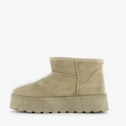 Blue Box Gevoerde enkellaarsjes met platformzool New