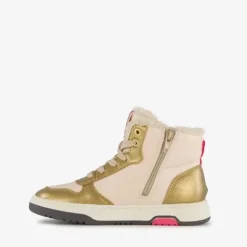 Blue Box Gevoerde hoge meisjes sneakers goud Outlet