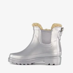 XQ Footwear Gevoerde kinder regenlaarzen zilver New