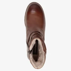 Hush Puppies Gevoerde leren dames enkellaarsjes Sale