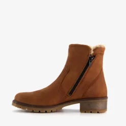 Hush Puppies Gevoerde leren enkellaarsjes bruin Sale