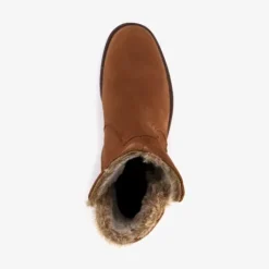 Hush Puppies Gevoerde leren enkellaarsjes bruin Sale