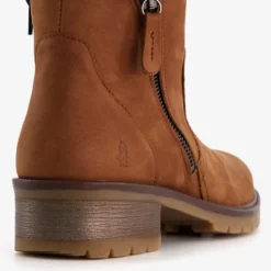 Hush Puppies Gevoerde leren enkellaarsjes bruin Sale