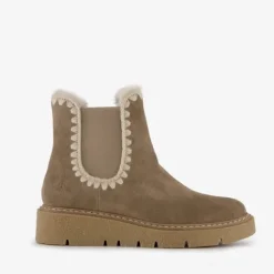 Hush Puppies Gevoerde suede dames boots taupe Outlet