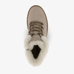 Hush Puppies Gevoerde suede dames veterboots beige Outlet