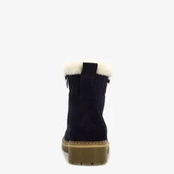 Hush Puppies Gevoerde suede dames veterboots navy
