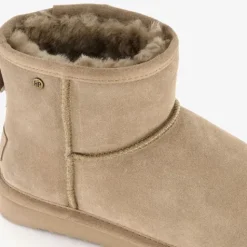 Hush Puppies Gevoerde suede enkellaarsjes beige Outlet