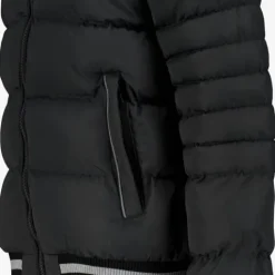 Unsigned Gewatteerde jongens winterjas zwart Discount