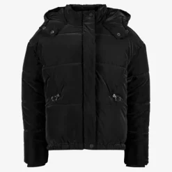 TwoDay Gewatteerde meisjes winterjas velvet zwart Online