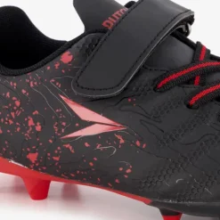 Dutchy Glide FG kinder voetbalschoenen zwart rood New