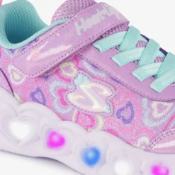 Skechers Heart Lights meisjes sneakers met lichtjes in pastelkleuren Clearance