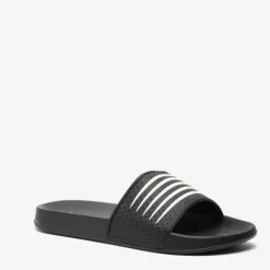 Dutchy Heren badslippers zwart wit