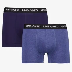 Unsigned Heren boxershorts 2-pack blauw Clearance
