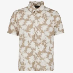 Unsigned Heren overhemd korte mouw met palmbomen Best