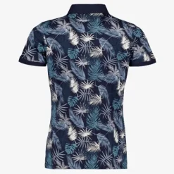 Unsigned Heren polo met print blauw Discount