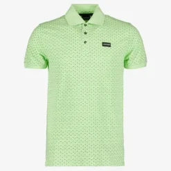 Unsigned Heren polo met print groen Discount