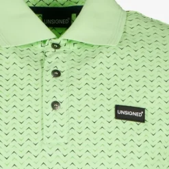 Unsigned Heren polo met print groen Discount