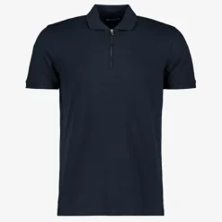 Unsigned Heren polo met rits blauw Discount