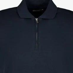 Unsigned Heren polo met rits blauw Discount