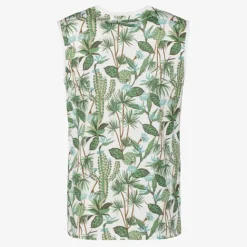 Unsigned Heren singlet met botanische print wit Discount