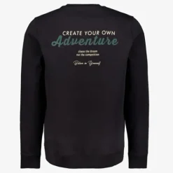 Unsigned Heren sweater met backprint zwart Outlet