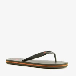 Scapino Heren teenslippers groen met oranje details New