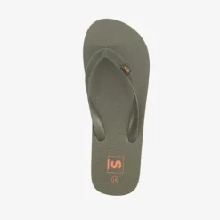 Scapino Heren teenslippers groen met oranje details New