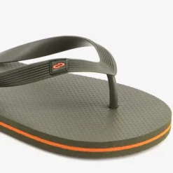 Scapino Heren teenslippers groen met oranje details New