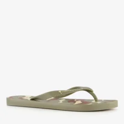 Copacabana Heren teenslippers met camouflage groen