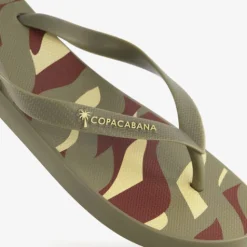 Copacabana Heren teenslippers met camouflage groen