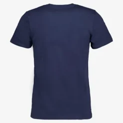 Unsigned Heren T-shirt blauw katoen ronde hals New