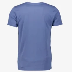 Unsigned Heren T-shirt blauw V-hals katoen