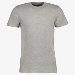Unsigned Heren T-shirt grijs ronde hals Clearance