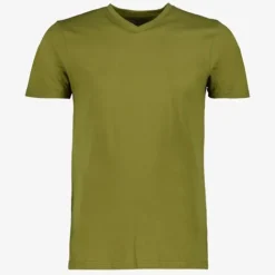 Unsigned Heren T-shirt groen V-hals Online