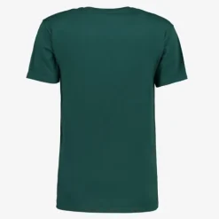 Unsigned Heren T-shirt katoen ronde hals smaragdgroen Outlet