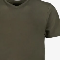 Unsigned Heren T-shirt katoen V-hals groen New